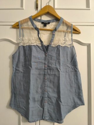 Blusa encaje azul Talla S