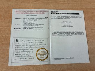 Manual Super Nintendo SNES PAL Version