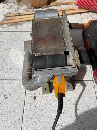 Pulidora de banda y disco mecanica sobre mesa
