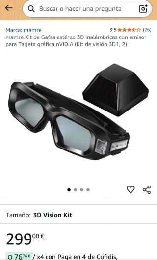 Gafas 3D visión 2  Nvidia GL310