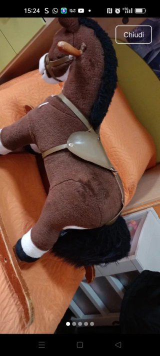 Cavallino a dondolo marrone