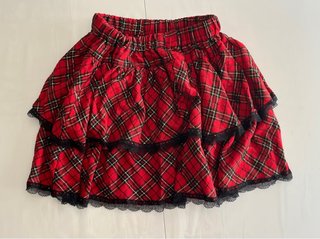 Falda Lolita cuadros roja y negra
