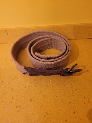 Cinturón tela beige león talla 100