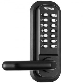 Cerradura de Puerta de Entrada Mecánica Sin Llave, Teclado de 14 Dígitos, Juego de Cerraduras de Puerta de Jardín y Garaje de Doble Cara con Teclado y Manija, Aleación de Zinc Impermeable, Fácil d...
