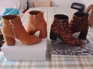 Botines Marrones y Animal Print talla 37