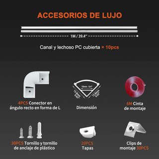 10 Perfiles Aluminio Tira LED
