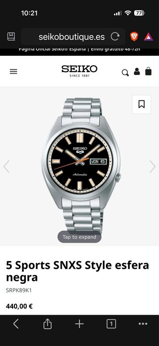 Seiko 5 Sports SRPK89K1 Automático Nuevo