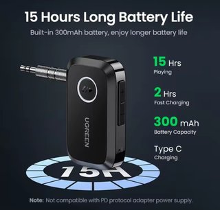 Receptor Bluetooth UGREEN Negro