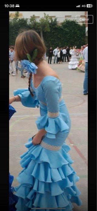 Traje de flamenca azul