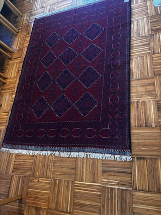 Alfombra artesanal lana anudada a mano
