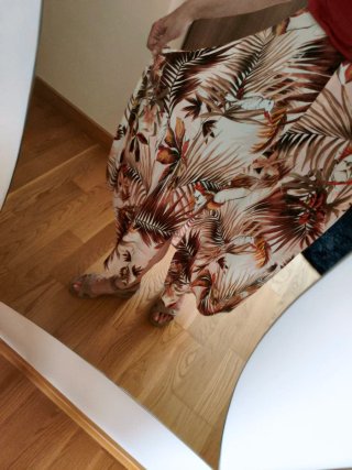 Falda larga Mango estampado tropical