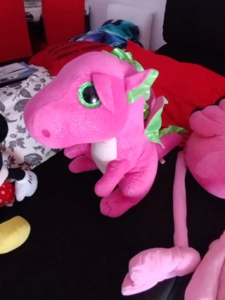 Peluche Dragona Rosa Brillante