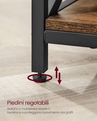 Mesa de Café, Mesa de Salón con Tablero Elevable, Mesa con Espacio de Organizador Abierto y Oculto, Barras en X, 60 X 100 X (48-62) Cm, Marrón Vintage y Negro LCT205B01