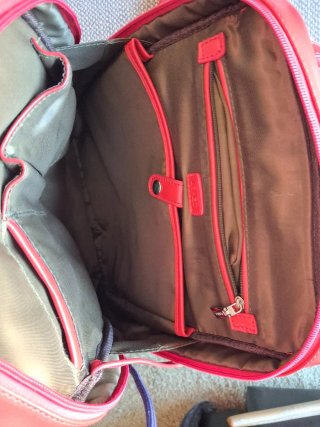 Mochila roja acolchada