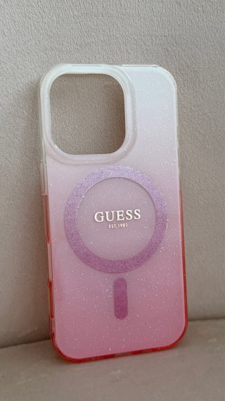 Funda Guess iPhone 16 Pro Rosa Glitter