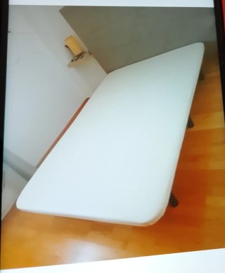 Somier base tapizado beige 135x190 cómo nuevo