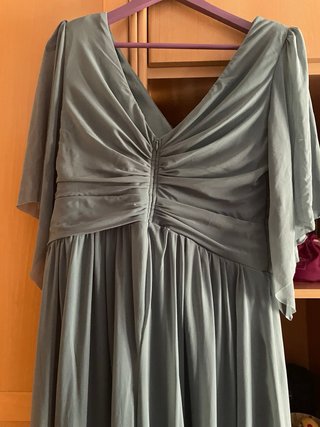 Vestido verde azul con flores