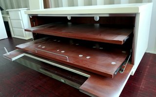 Mesa/Carrito TV Madera Maciza Beige