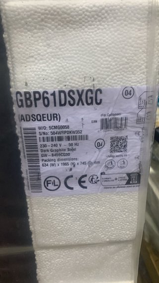 Frigorífico LG P-600 GBP61DSXGC inox grafito 374 L