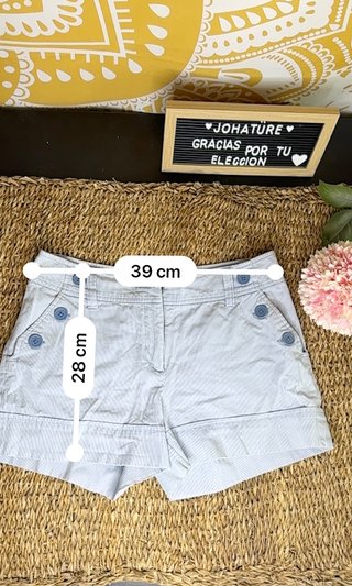 Short H&M de Rayas Azul y Blanco Talla 38
