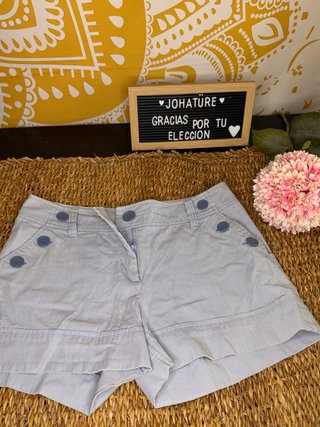 Short H&M de Rayas Azul y Blanco Talla 38