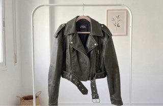 Cazadora Biker Verde Zara