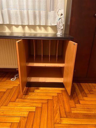 Escritorio y Estantería Madera Oscura