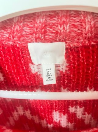 Jersey de punto rojo y blanco