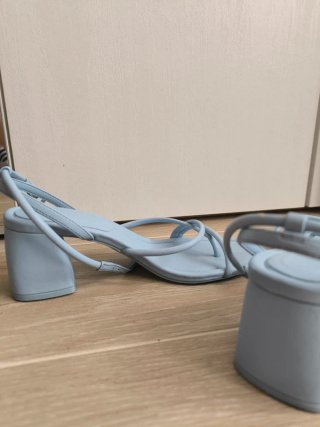 Sandali tacco quadrato azzurri n. 37