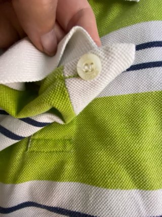 Polo Lacoste Talla M Rayas Verde Blanco