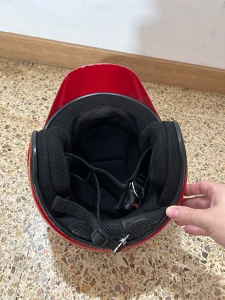 Casco de moto rojo Hebo
