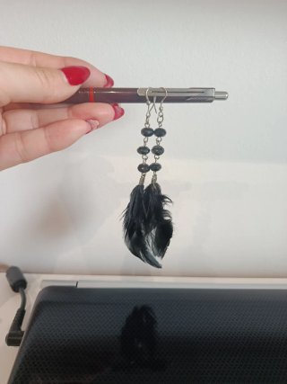 Pendientes  plumas negras