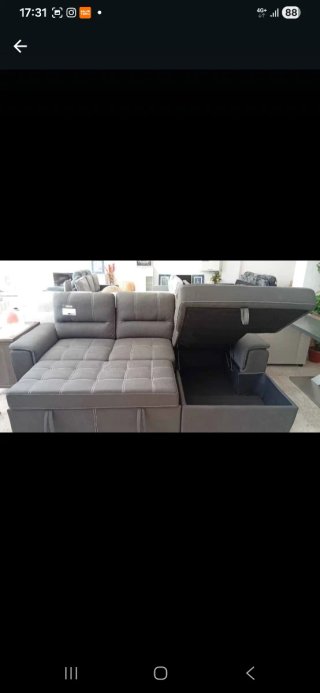 Sofá Cama Gris Tela