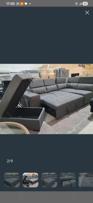 Sofá Cama Gris Tela
