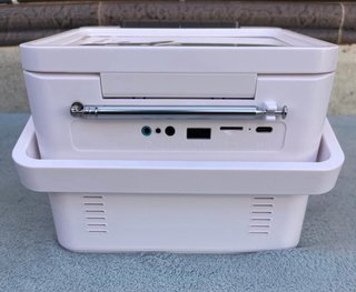 Reproductor CD/Casete Bluetooth Recargable Blanco