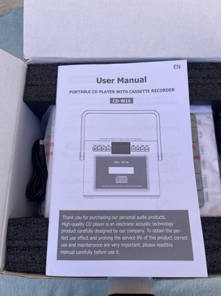Reproductor CD/Casete Bluetooth Recargable Blanco