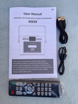 Reproductor CD/Casete Bluetooth Recargable Blanco