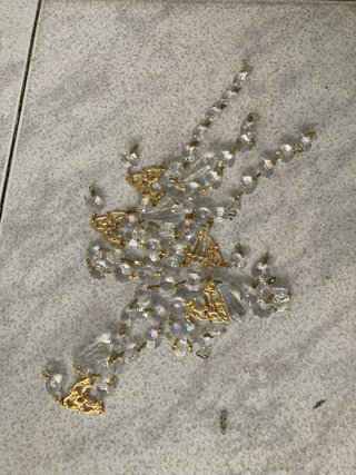 Lámpara araña dorada cristal