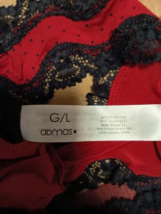 Pack Top Marie Claire Talla L + Tanga Rojo