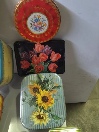 Set 2 Scatole Latta Vintage Floreali