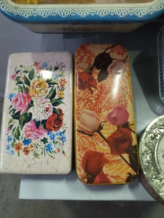 Set 2 Scatole Latta Vintage Floreali