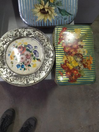 Set 2 Scatole Latta Vintage Floreali