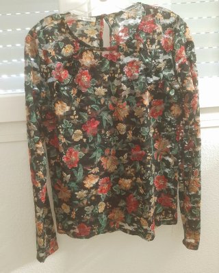 Blusa Promod floral manga larga