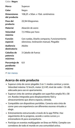 nuevo Superun Cinta Correr Plegable 3 HP