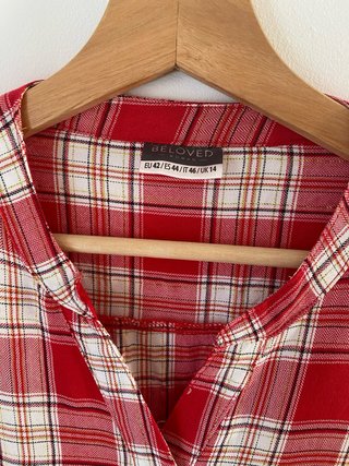 Vestido a cuadros rojo y blanco Talla XL