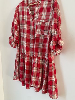 Vestido a cuadros rojo y blanco Talla XL
