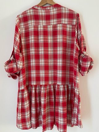 Vestido a cuadros rojo y blanco Talla XL