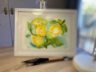 Acuarela Limones con Marco Blanco autentica