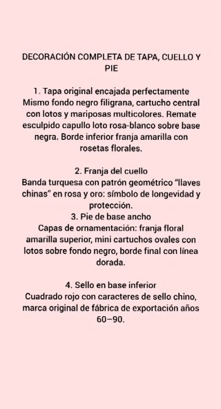 Jarrón Chino Porcelana Cantón Vintage