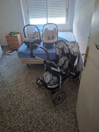 Passeggino per neonati con 2 ceste